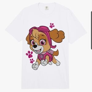 Paw Patrol Skye From Nickelodeon White and Pink Puppy Graphic Tee Adult Size Sm